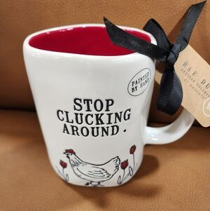 Rae Dunn "STOP CLUCKING AROUND" Chicken Mug